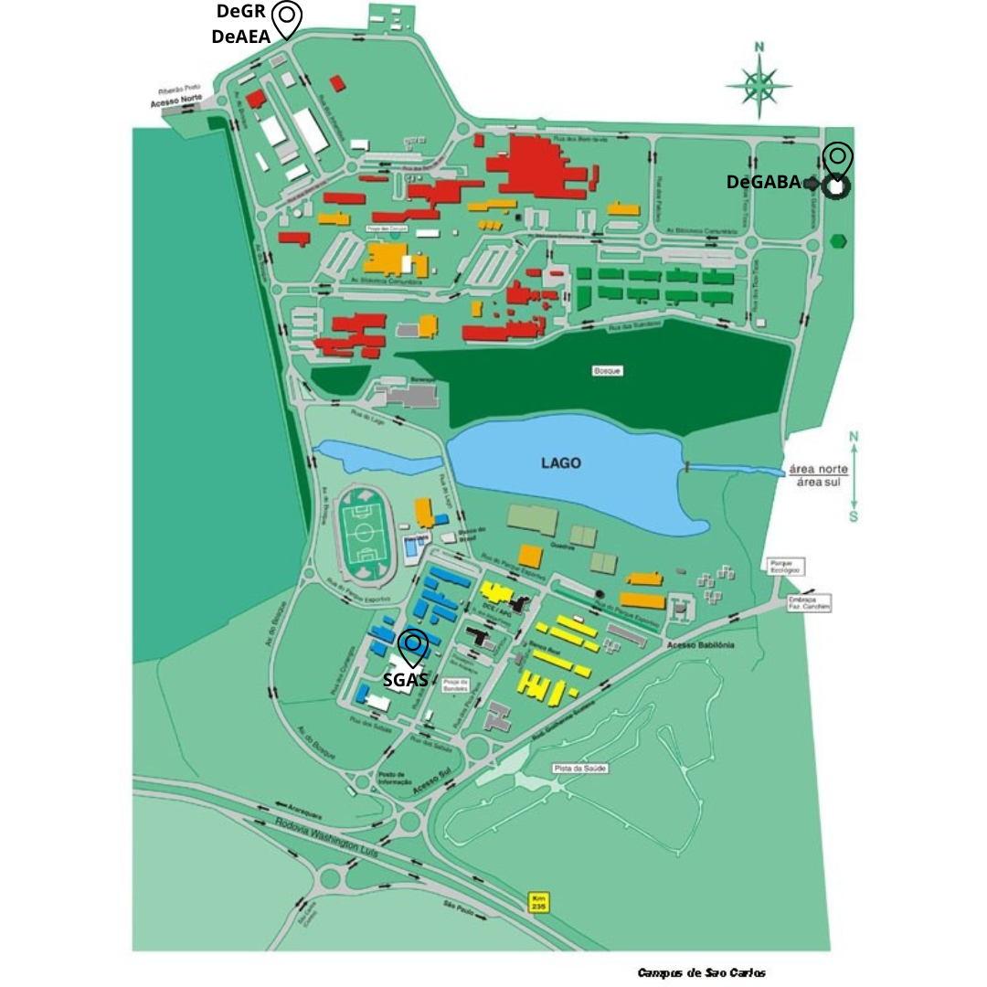 Mapa de localização da sede da SGAS e do DeGABA